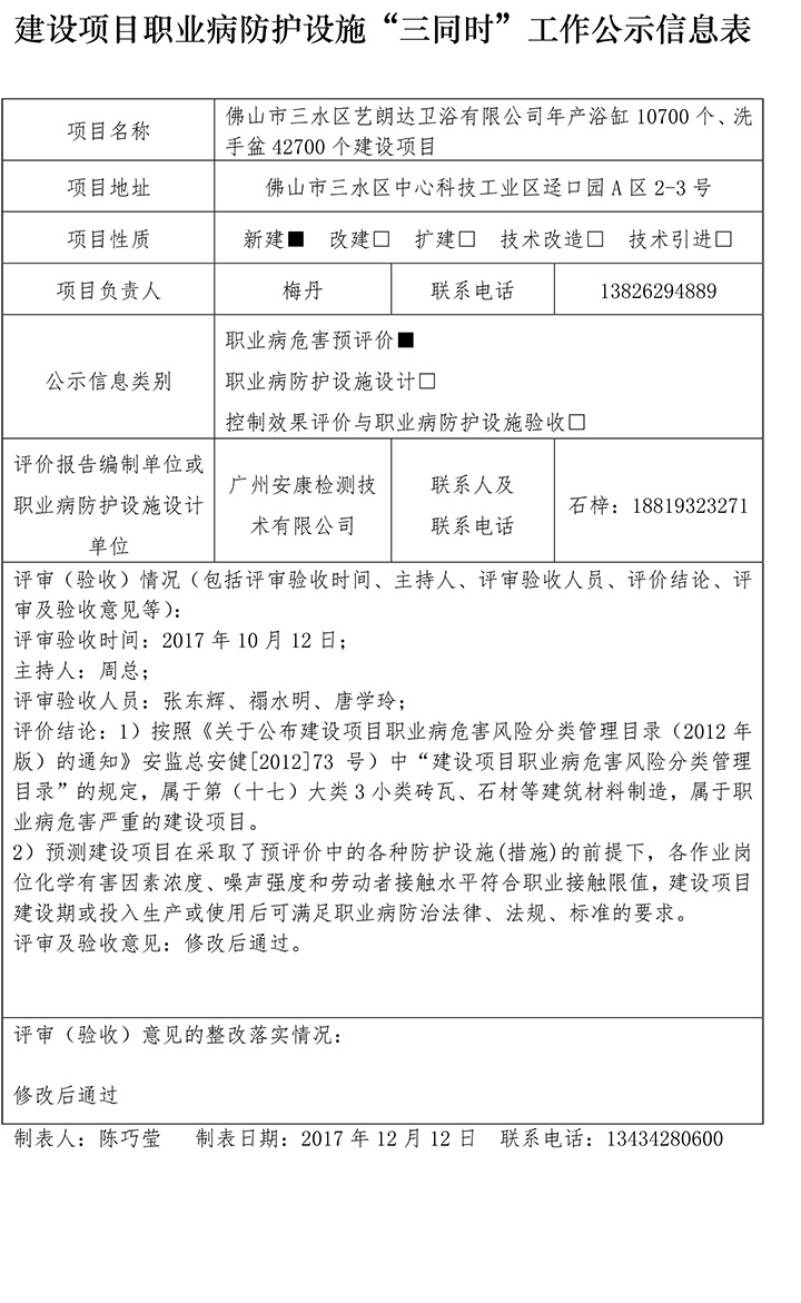 佛山市三水區藝朗達衛浴有限公司年產浴缸10700個、洗手盆42700個建設項目預評價-1.jpg